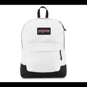 White and Black Jansport Backpack